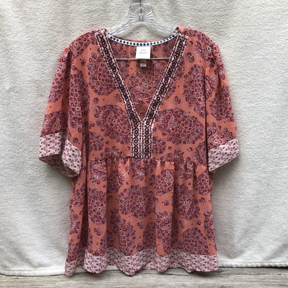 Knox Rose Floral Paisley Blouse